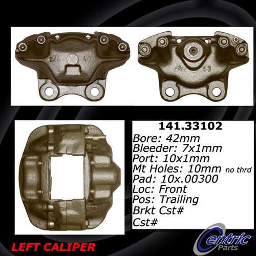 Centric 141.33102 front brake caliper-premium semi-loaded caliper