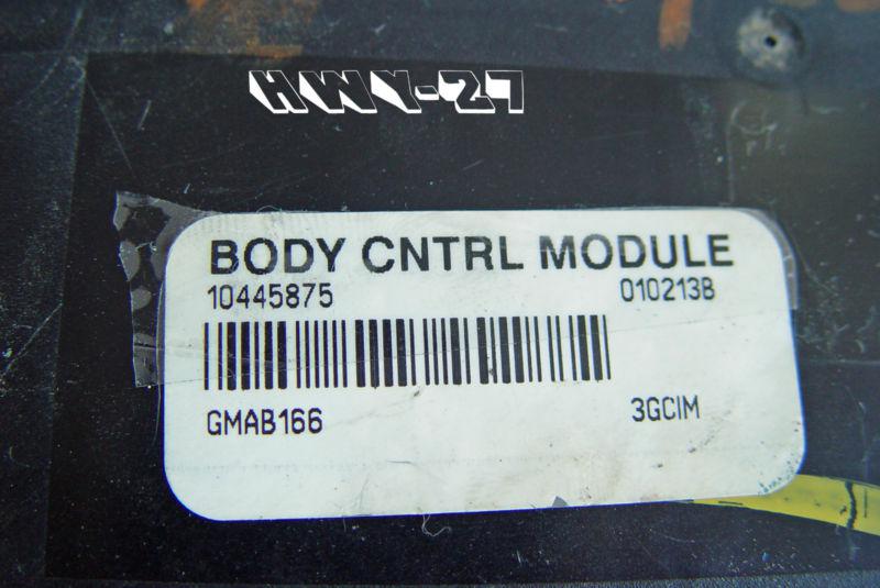 00 01 02 03 04 05 impala  body control module  pol pkg opt 9c1 or 9c3 10445875 