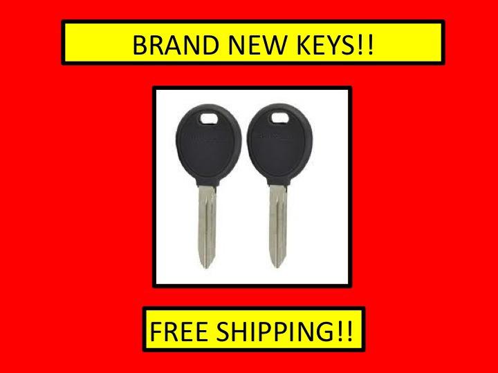 Lot of two - new chrysler jeep dodge uncut transponder keys - chip 46 (tan)