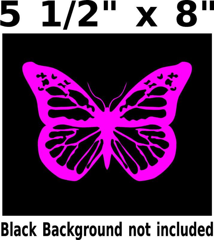 Butterfly auto/window/laptop decal  sticker 5 1/2"x 8" hot pink