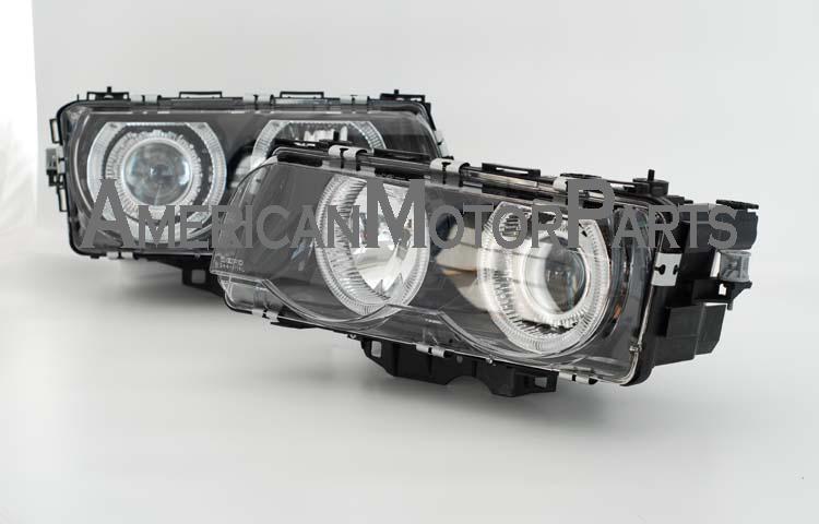 Depo pair euro black projector headlight w/ hid type 99-01 00 bmw e38 7-series