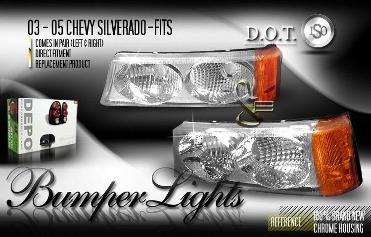 Depo pair euro style chrome twin-eyes park signal lights 03-05 chevy silverado