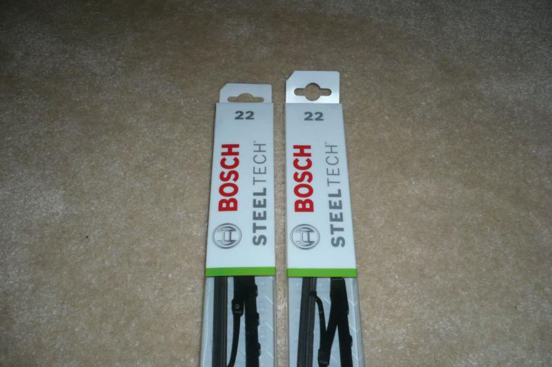 (2) bosch steel tech windshield wiper blade 22" 558 mm 40322