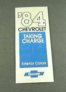 1984 84 chevrolet chevy exterior color chips brochure