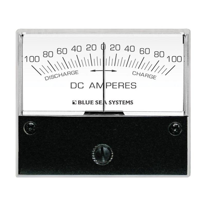 Blue sea 8253 dc zero center analog ammeter - 2-3/4" face, 100-0-100 amperes dc