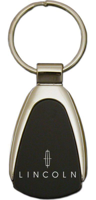 Lincoln black tear drop metal keychain car ring tag key fob logo lanyard