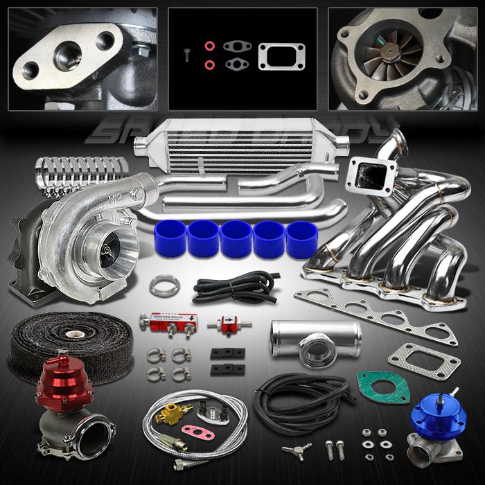 T04e t3/t4 10pc turbo kit+top manifold+wg 88-01 b16/b18 civic/prelude/integra dc