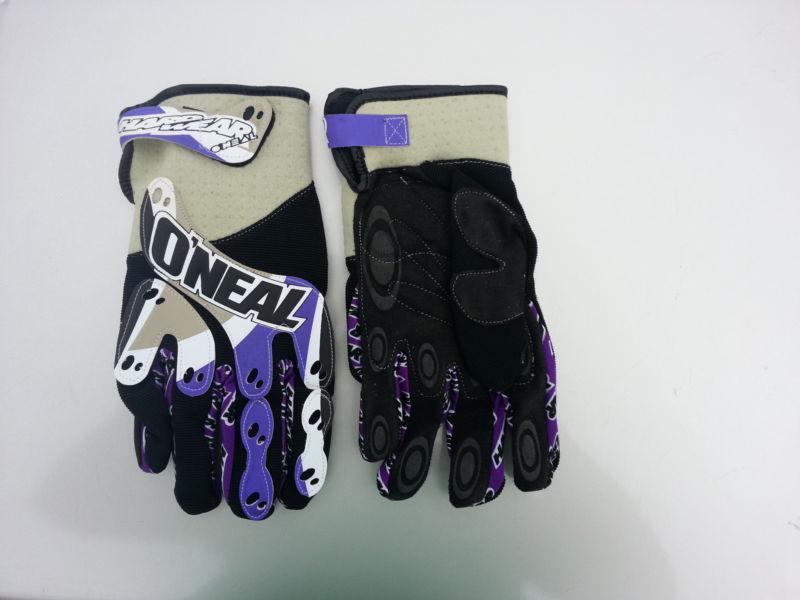 O'neal motorcycle atv dirt bike gloves vintage nos #0473 purple size 11 new