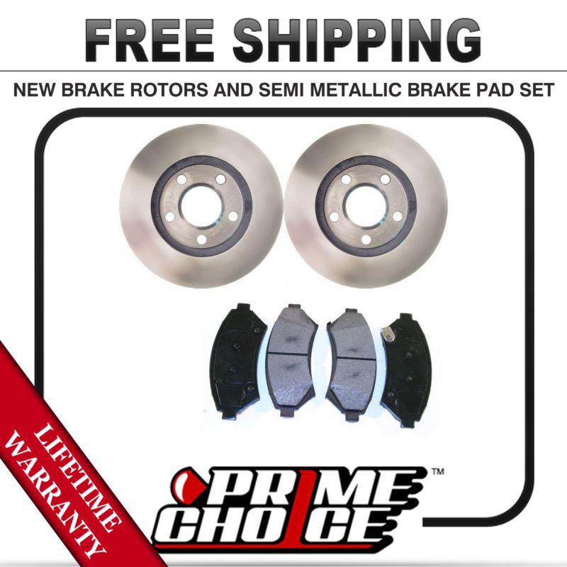 Front kit (2) brake rotors and (1 set) premium brake pads with lifetime warranty