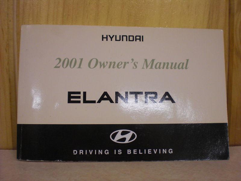 2001 hyundai elantra owner's manual