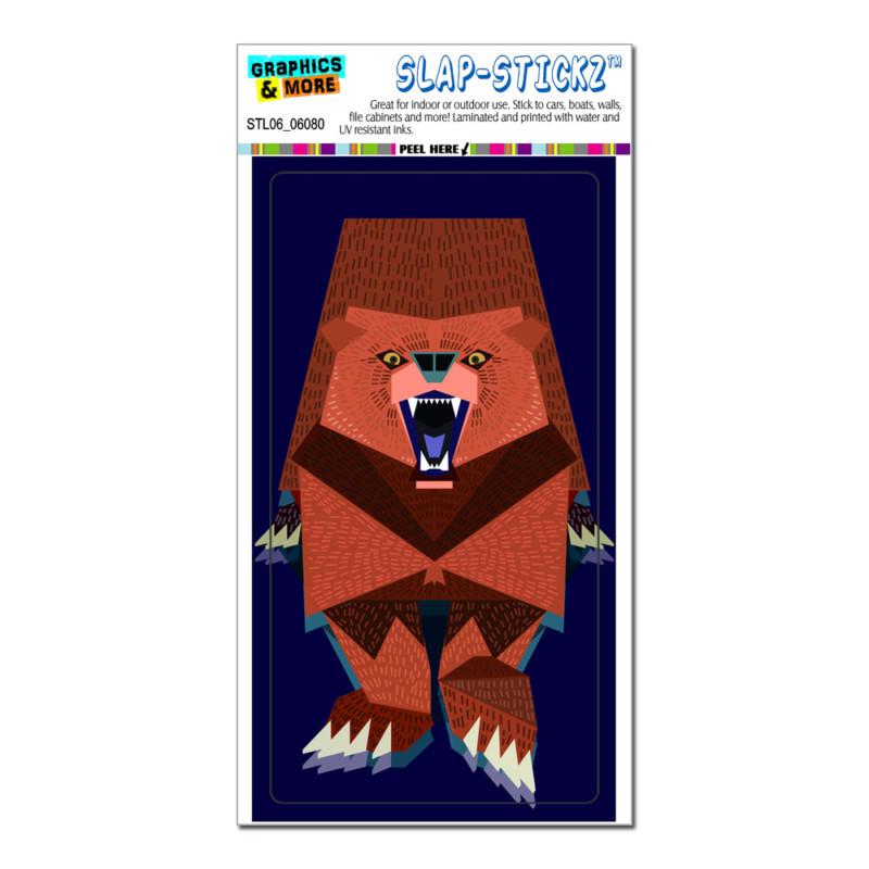 Roaring bear geometric red - slap-stickz™ car window locker bumper sticker