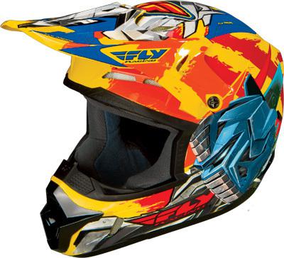 Fly kinetic fly-bot helmet yellow/orange/blue yl 73-3498yl