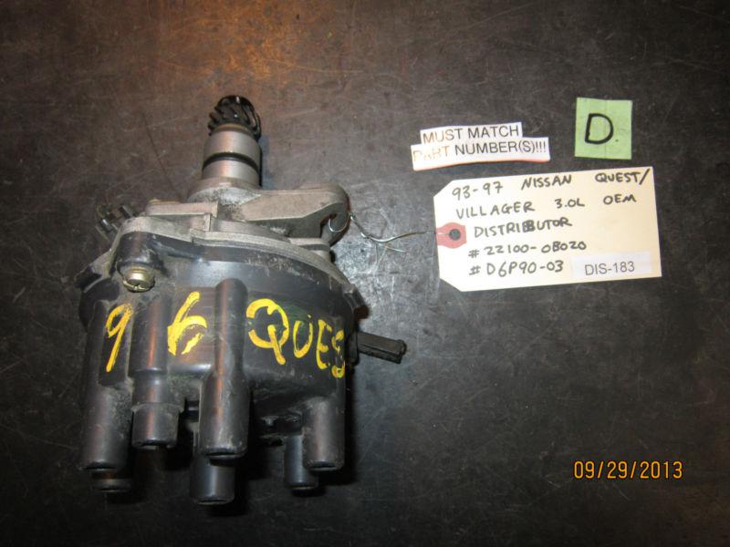 93 94 95 96 97 nissan quest/villager 3.0l oem distributor #22100-0b020/d6p90-03