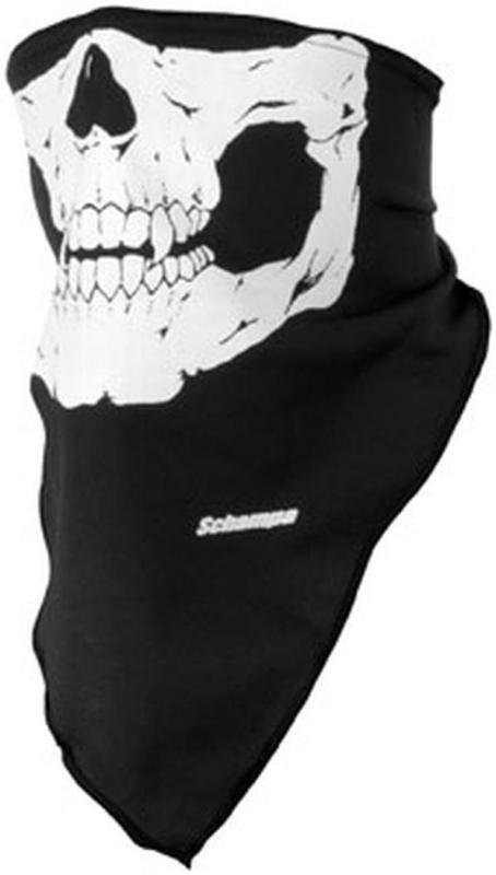 New schampa lightweight skull facemask adult mask, black/white, osfm