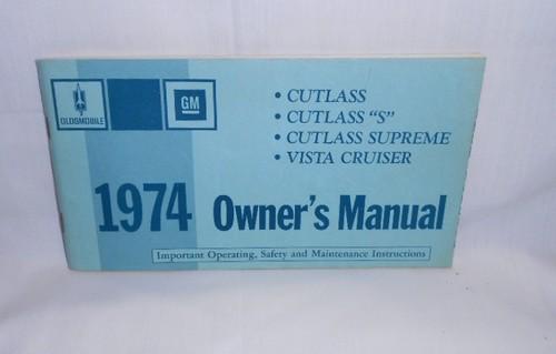 1974 oldsmobile cutlass owner's manual-good condition