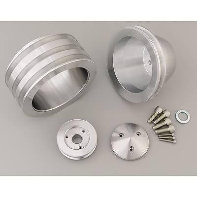 March performance pulley set v-belt alum clear ford 302/351w/351c setof3