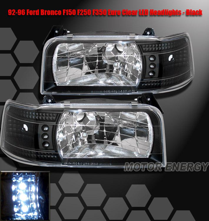 Buy 1992-1996 FORD F150 F250 F350 BRONCO LED HEADLIGHTS BLK in ...