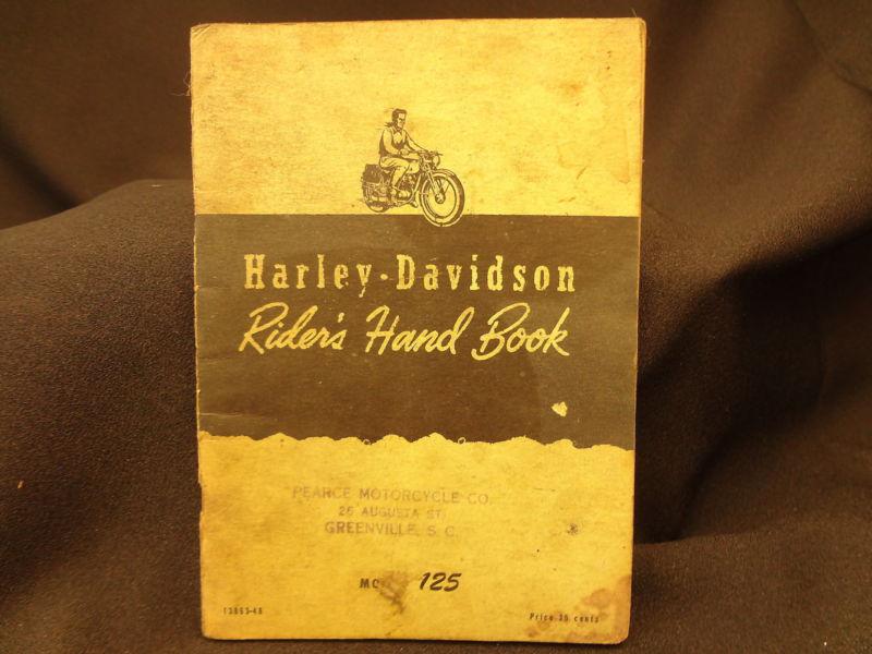 1948 harley davidson rider's hand book vintage original