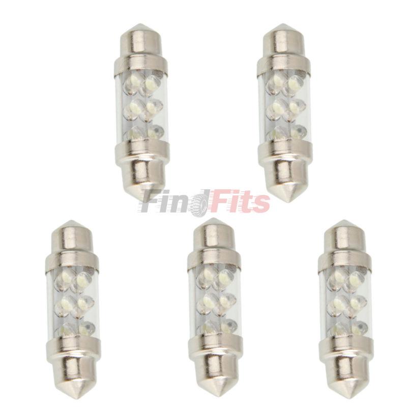 New 5pcs 6 led car interior dome bulb light festoon lamp pure 12v white