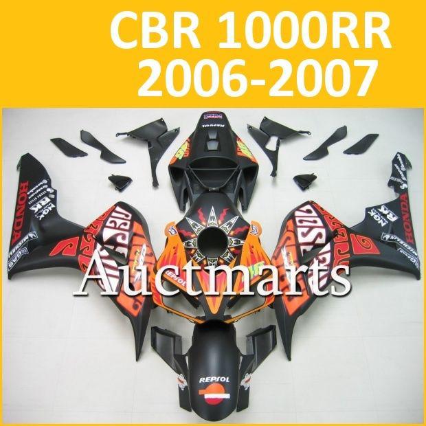 Fit honda 06 07 cbr1000rr cbr 1000 rr 2006 2007 fairing kit abs plastics b13 e15