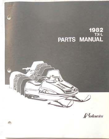 1982 polaris tx - l snowmobile  parts catalog book original