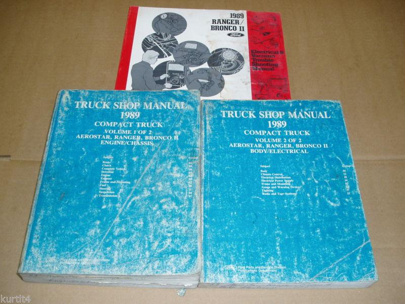 1989 ford ranger bronco ii aerostar van shop service repair wiring manual set