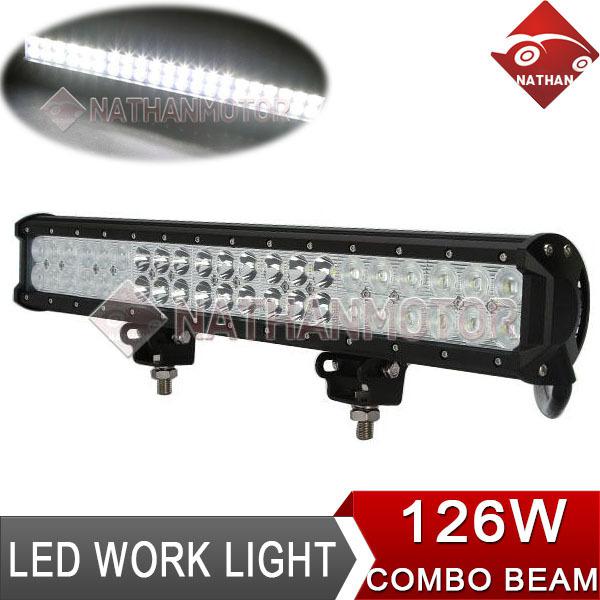 126w led cree offroad  work light bar spot flood combo beam car utb pickup lamp