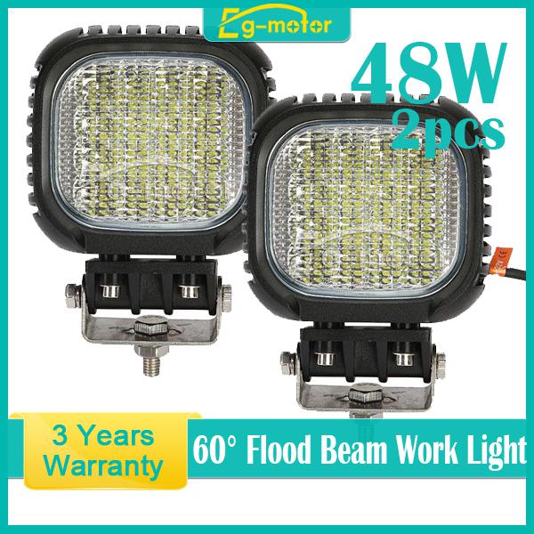 2x 48w cree led flood work light offroad lamp car truck jeep boat mining suv 4wd