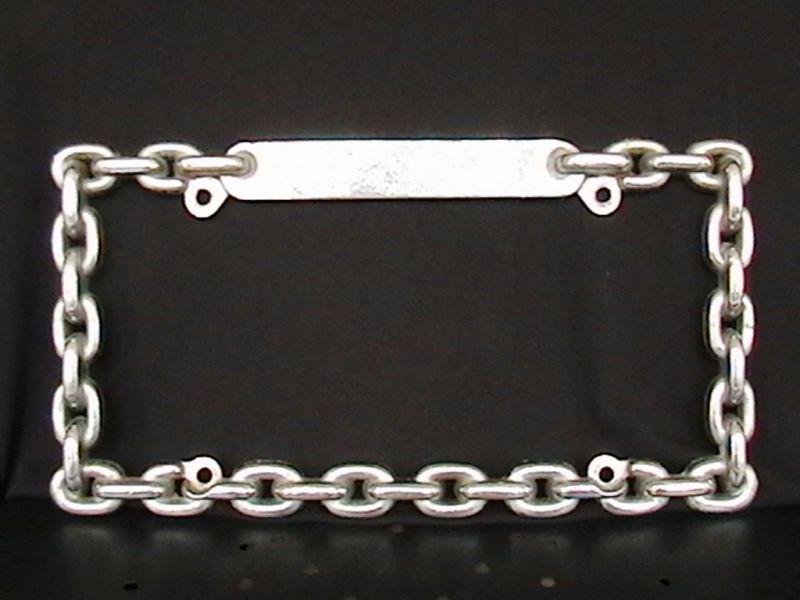 *awesome heavy die cast zamak metal chrome chain link license plate cover frame*