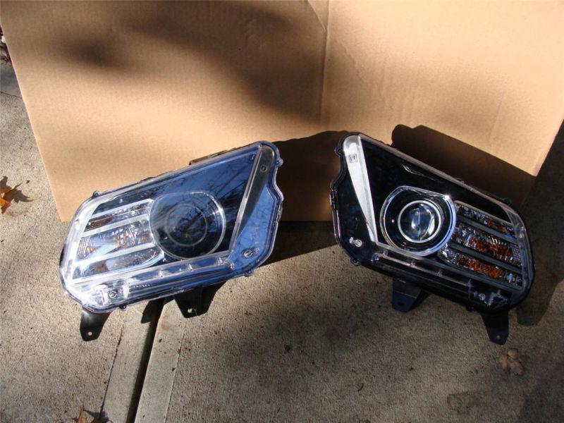 2013 ford mustang boss 302 shelby black hid headlights pair oem left and right