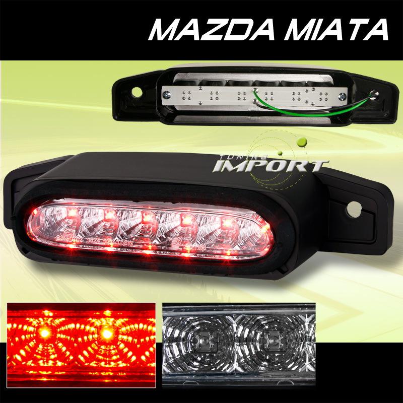 Mazda 99-05 miata new chrome led third 3rd rear tail brake light lamp 91 93 95