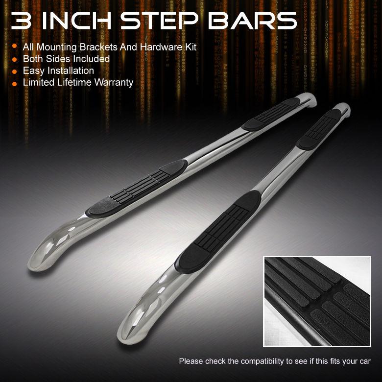 98-05 benz ml-class 3" polished stainless steel side step bar running board pair