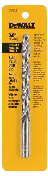 Dewalt tools dew dw1224 - drill bit, cobalt - split point; wood, metal or pla...