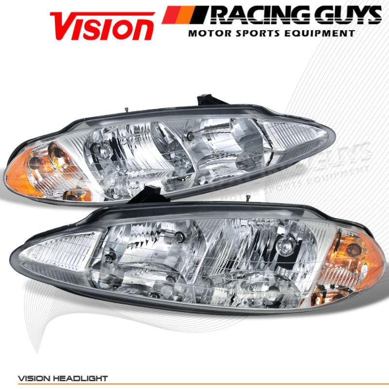 Lh+rh head lights lamps pair euro style clear 2002-2004 dodge intrepid