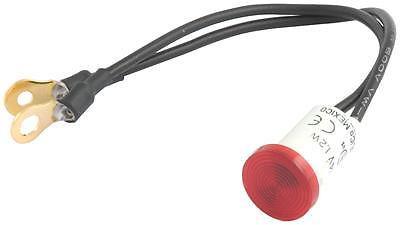 Warning light red white housing bulb has two eyelet electrical hookup .659" dia