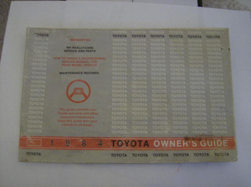 1984 toyota owners guide