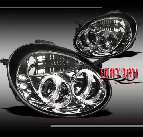 03 04 05 dodge neon 4dr dual halo led smoke projector headlight r/t se srt-4 sxt