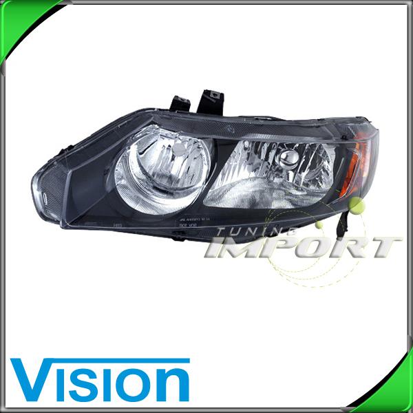 Driver side left l/h headlight lamp assembly new 06-08 honda civic 4dr w/o bulb