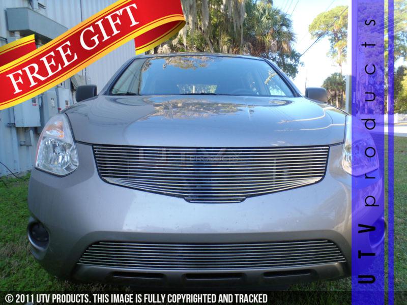 2011 2012 nissan rogue upper replacement & bumper 2pc chrome billet grille kit