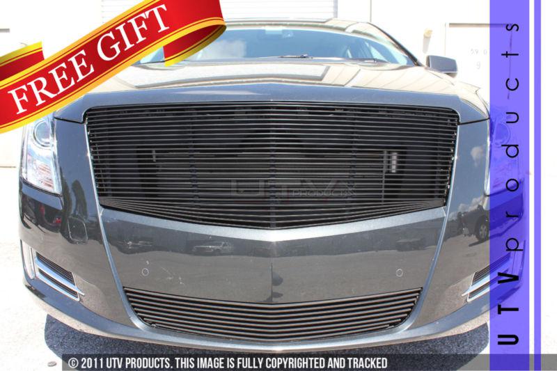 2013 cadillac xts upper & bumper replacement 2pc black billet grille kit 13 