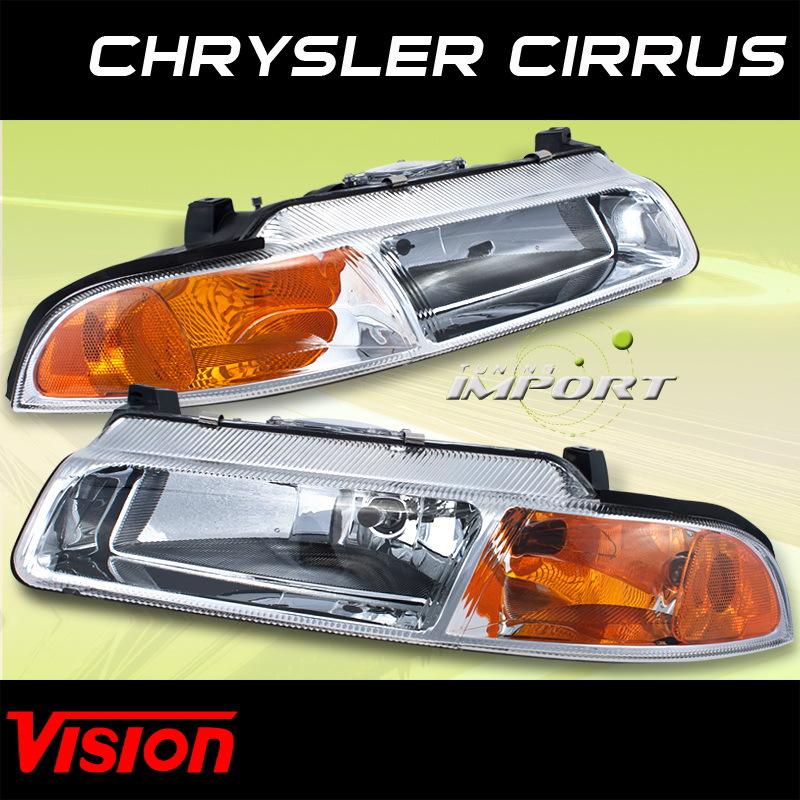 97-00 plymouth breeze vision replacement pair headlight amber reflector assembly