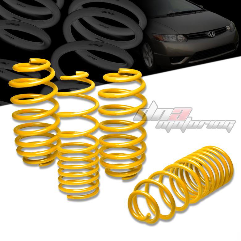 06-11 honda civic 1.5" drop suspension yellow racing lowering spring 280f/250r