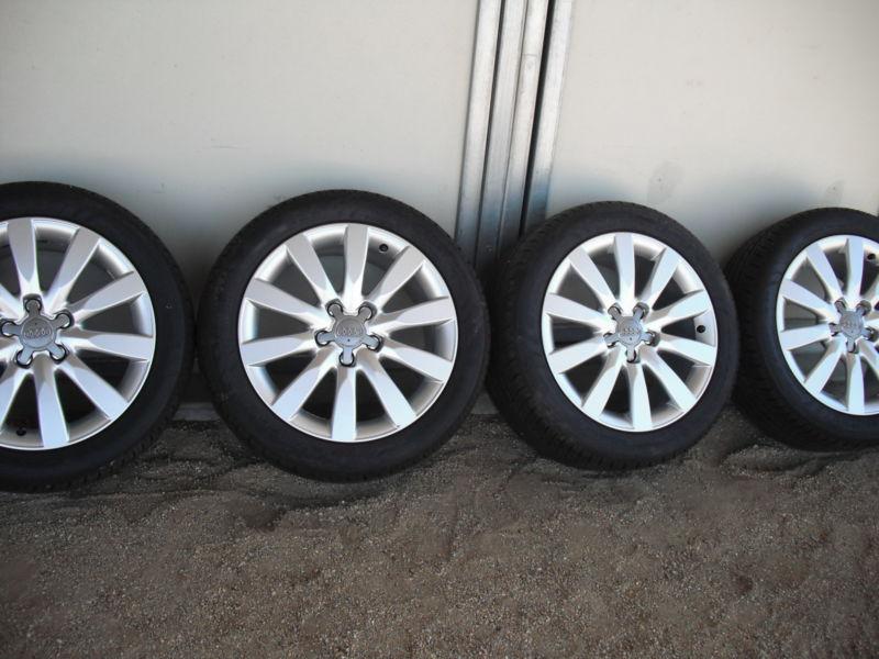 17"audi a4 09-12 oem wheel & tire pkg 99+%.1 set of 4 caps & lugs included-00494