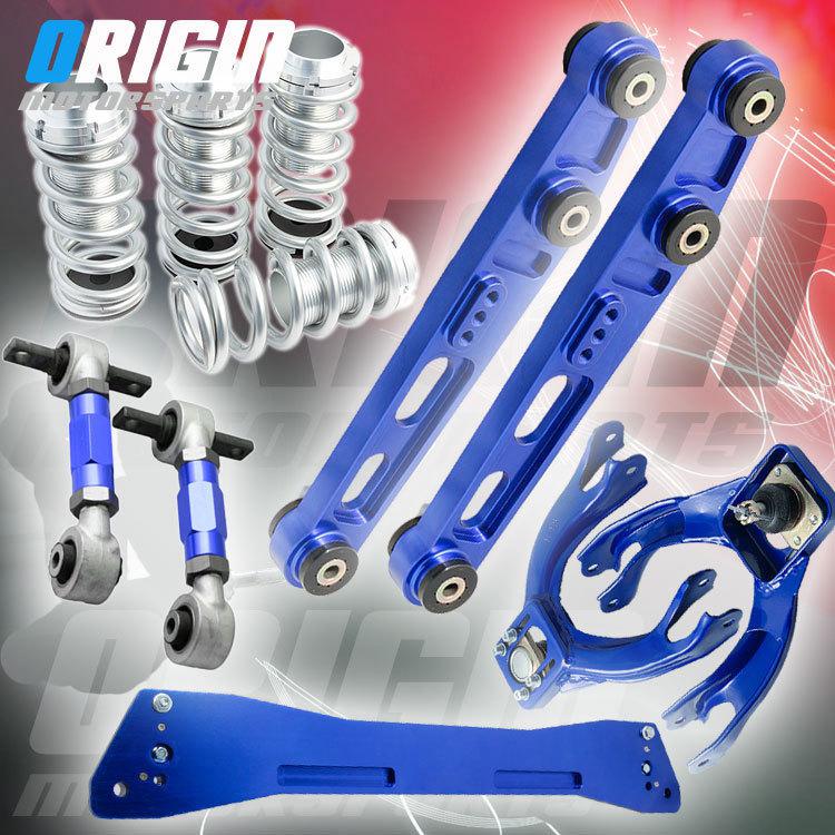 Blue eg lower control arm+front upper+rear camber kit+subframe+coilover spring