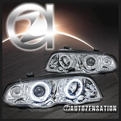 99-01 bmw e46 3-series 4dr sedan chrome halo projector headlights