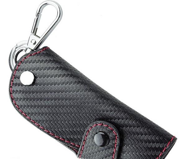 Carbon fiber key chain key case smart entry keyless holder honda toyota bmw ford