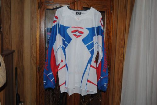 Alloy mx motorcycle motorcross shirt red white blue large