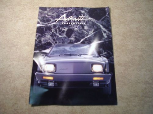 1989 1990 avanti convertible original car sales brochure folder - studebaker