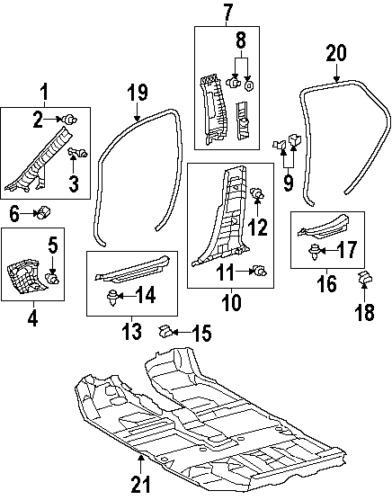 Lexus 6339512150 genuine oem factory original body side mldg clip