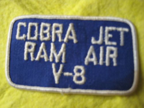 Vintage  ford mustang cobra jet ram air v8  patch 3 1/2&#034;x2 1/8&#034;